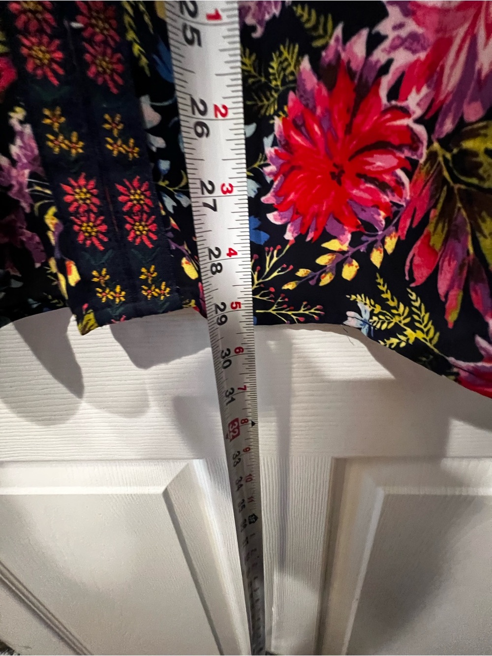 The Pioneer Woman Navy Floral Tunic Top with Pink & Red Blooms - Picture 8 of 9